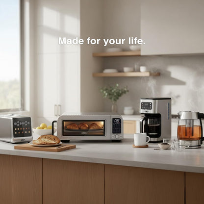 Salton Pizzadesso – 800°F/430°C Pizza Oven & Air Fryer Combo | 15-in-1 Toaster Oven w/Cast Iron Stone | Cooks Pizza, Steak, Wings & More | Stainless Steel | 18L | Includes Pizza Peel Accessory