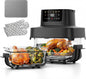 Glass Air Fryer Non Toxic, 6.3QT & 4.4QT Air Fryer with Dual Glass Baskets with Lids, 8-in-1 Portable Air Fryers Cristal, PFOA & PFAS-Free, Dishwasher Safe, Crispy Family Meals