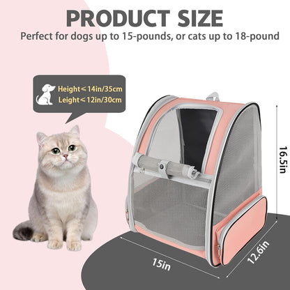 Cat Backpack Carrier,Pet Carrier Airline Approved for Small Dog Cat Puppy Kitten Bunny,Ventilated Mesh Design Animal Backpack for Hiking Camping Travel Bag (Black)
