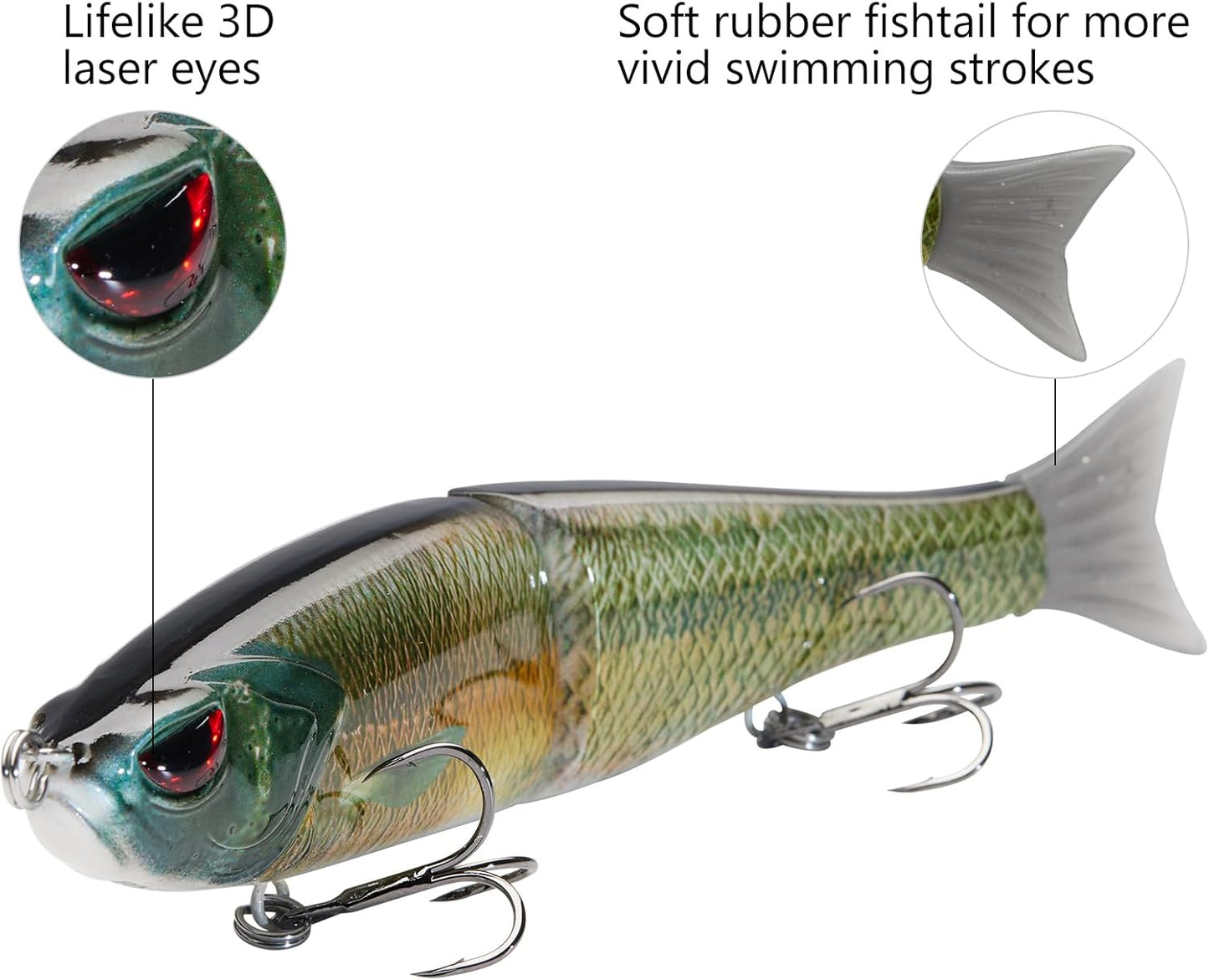 Bassdash SwimShad Glide Baits Jointed Swimbait Bass Pike Salmon Trout Muskie Fishing Lure