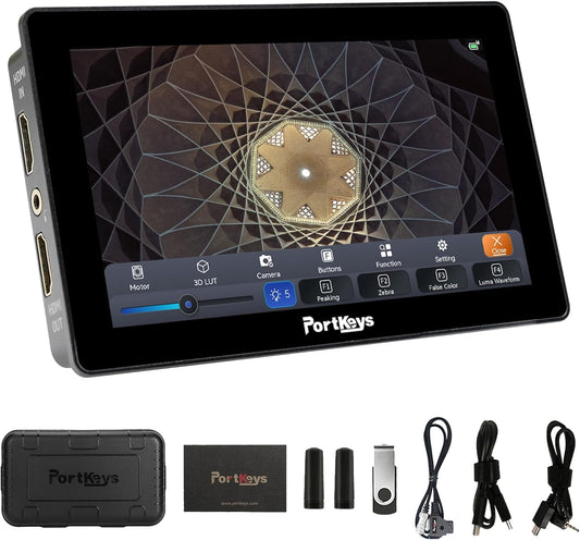 Portkeys LH5P II 5.5" 2000nit Touchscreen Control Camera Field Monitor Metal Frame Bluetooth, Compatible with FX3/A7S III/ZV-E10, R5/R6/C70, BGH1/GH6, BMPCC 4K/6K, ZCAM E2