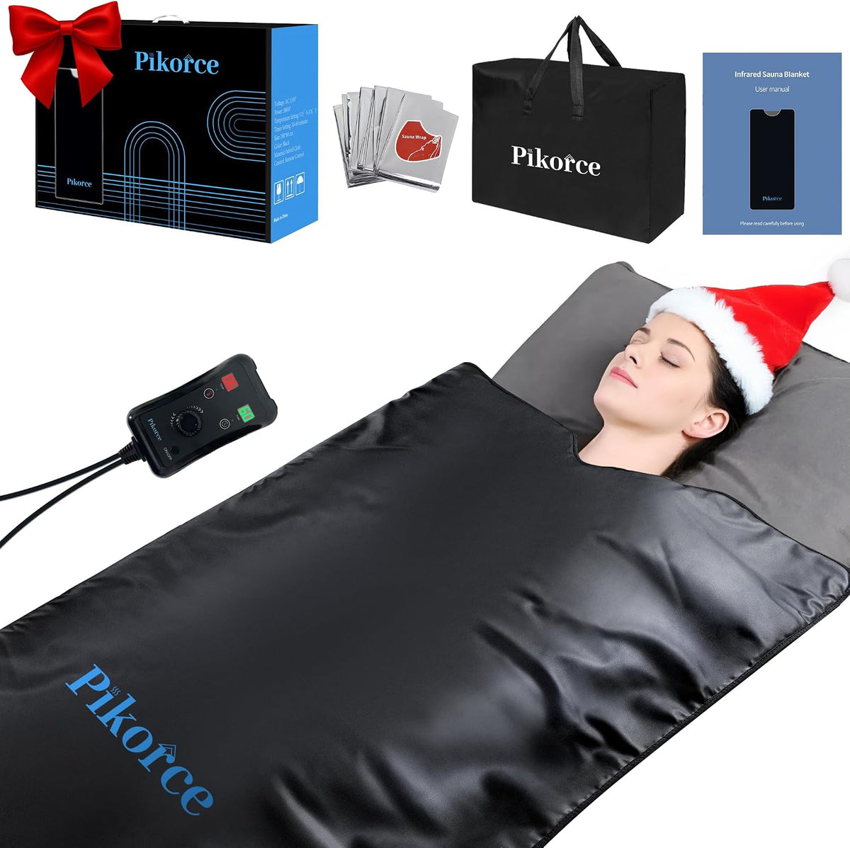 Portable Infrared Sauna Blanket for Home Use – Full Body Detox & Relaxation | 113-176℉ Adjustable Temperature | 6 ft x 2.65 ft, Far Infrared Stress Relief Heated PU Sauna Bag for Body Recovery