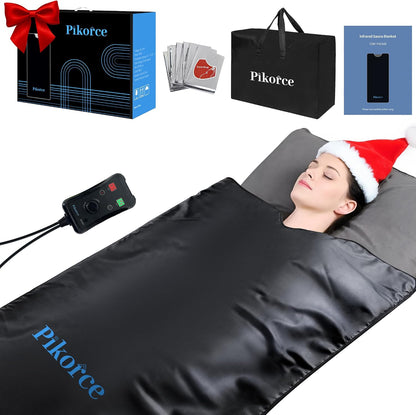 Portable Infrared Sauna Blanket for Home Use – Full Body Detox & Relaxation | 113-176℉ Adjustable Temperature | 6 ft x 2.65 ft, Far Infrared Stress Relief Heated PU Sauna Bag for Body Recovery