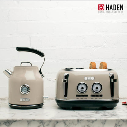 Haden Dorset 75083 Stainless Steel 1500W Retro Toaster 4 Slice Wide Slot w/Removable Crumb Tray and Settings, Black/Copper Toasters w/Adjustable Browning Control, Smart Toaster