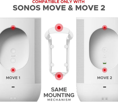 Move Speaker Wall Mount Bracket, Weatherproof, Compatible with Sonos Move & Move 2, Including Mounting Accessories (Move 2 - White)