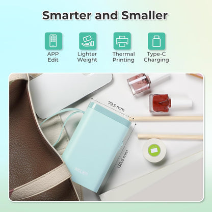 Nelko Label Maker Machine with Tape, P21 Portable Bluetooth Label Printer, Wireless Built-in Cutter Sticker Maker Mini Label Makers with Multiple Templates for School Organizing Office Home, White