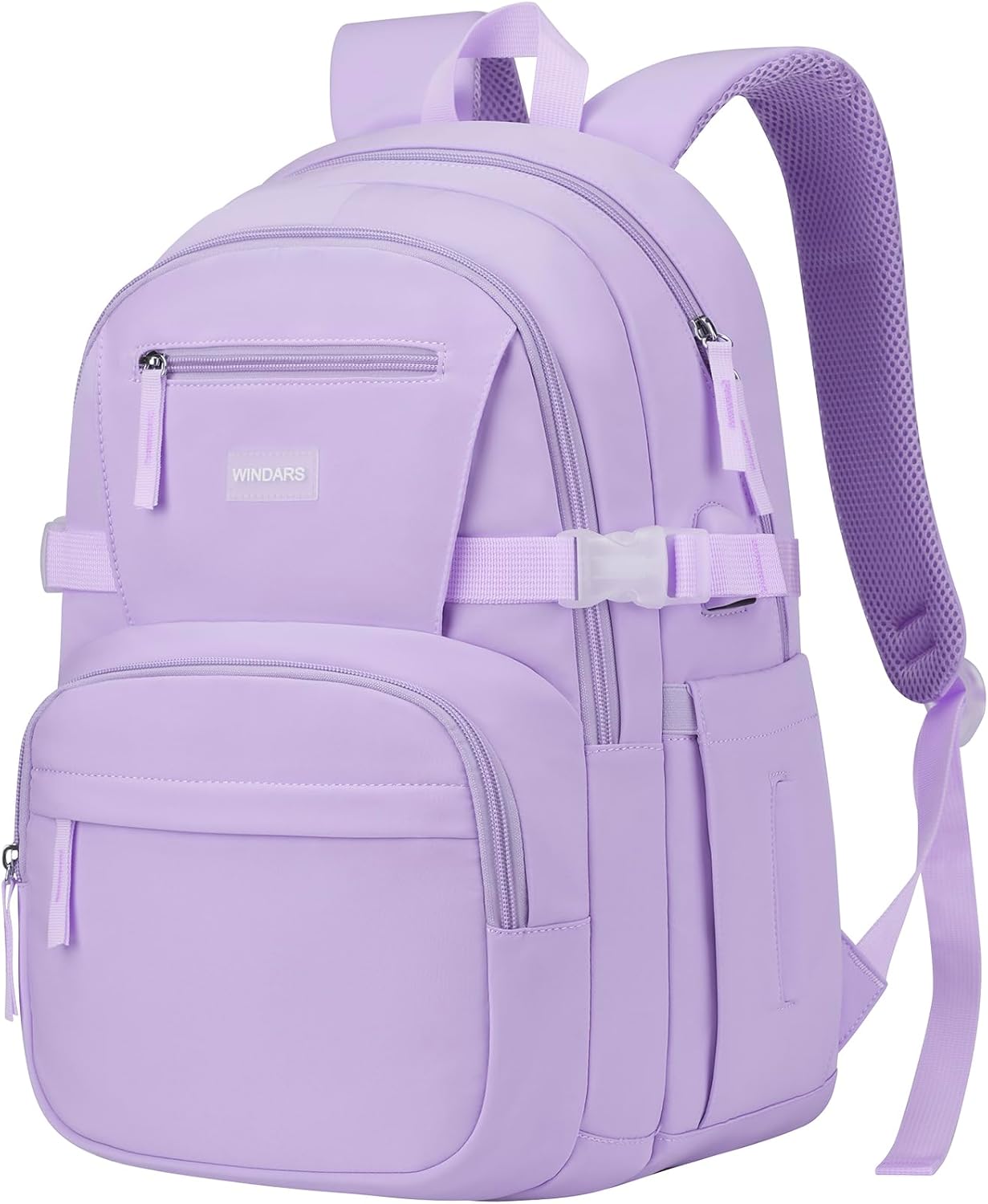 WINDARS Backpack for School Girls, Cute High School Backpacks for Teens Women Student Large Bookbag 15.6 Inch Laptop Bag with USB Charger Port for College Work Travel Trip (Beige Khaki)