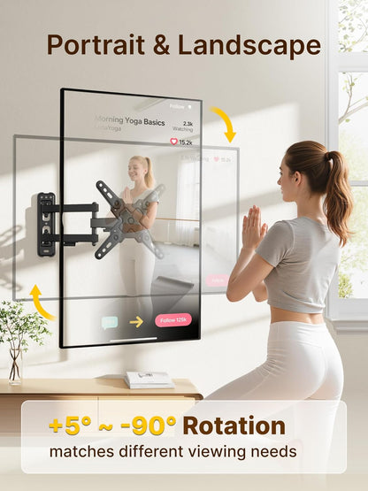 monTEK Full Motion TV Wall Mount Bracket for Most 13-43 Inch TVs, Wall Mount TV Bracket with Articulating Arm, Swivel Tilt Extension TV Mount, Max VESA 200x200mm, up to 44lbs - PuriLite