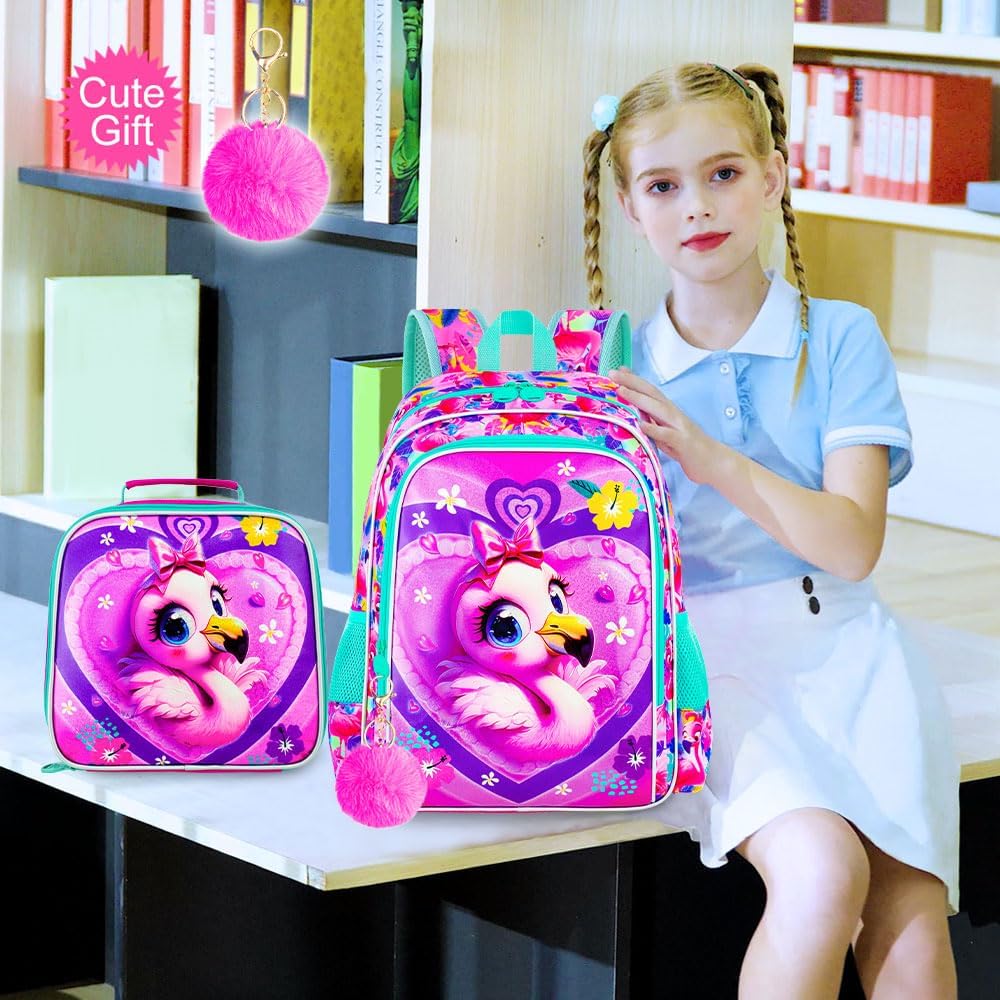 3pcs Backpack for Boys and Girls, 16” Kids Kindergarten Bookbag with Lunch Box, Cute Elementary Backpacks for Boy Girl