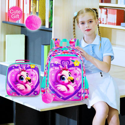 3pcs Backpack for Boys and Girls, 16” Kids Kindergarten Bookbag with Lunch Box, Cute Elementary Backpacks for Boy Girl
