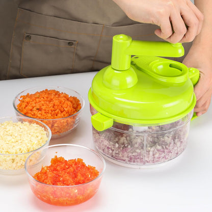 Cambom Manual Food Chopper Vegetable Cutter, Hand String Vegetable Chopper Onions Cutter for Vegetable Fruits Nuts BPA Free Food Safe Material, 550ml Gray