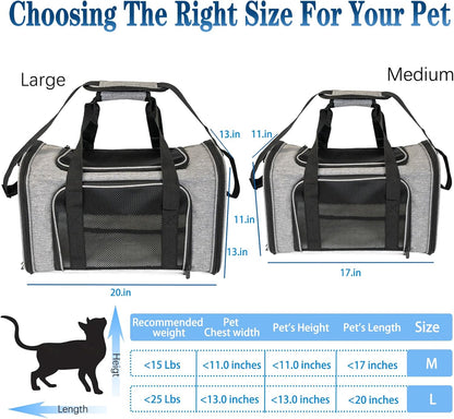 Top tasta Dog Cat Carrier Pet Carriers for Small Medium Large Cats Dogs Carrier Soft Sided Small Puppy Dog Carrier Portable Foldable Airline Approved Dog Cat Travel Carrier Grey Medium