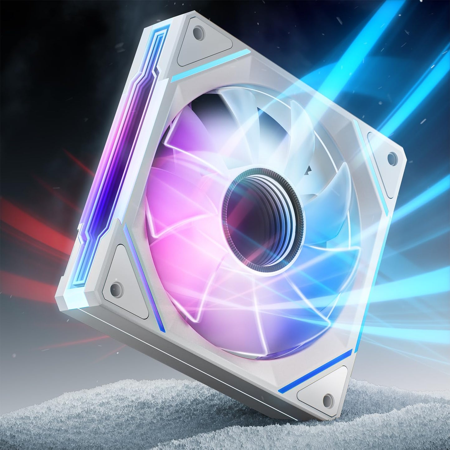 AsiaHorse AMICI-5GT RGB PC Fans, Infinity Mirror ARGB Fans HDB Bearing Fan Speeds Up to 1800 RPM with 24 LED Lights, Forward Blade Fan Compatible Motherboard Aura SYNC (Reverse Blade, 3_Pack_Black)