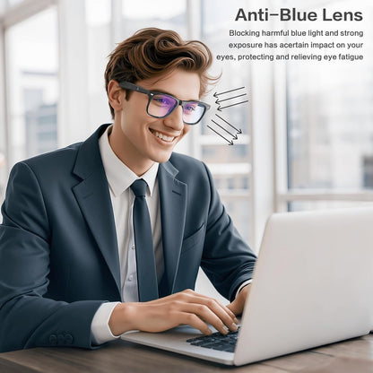 2025 AI Translation Smart Glasses for Men Women,7 Day Ultra-Long Standby,Anti-Blue Light/UV400,Bluetooth Glasses with 163 Translation,IP65 Waterproof,Multifunctional Sunglasses for Android iOS Black