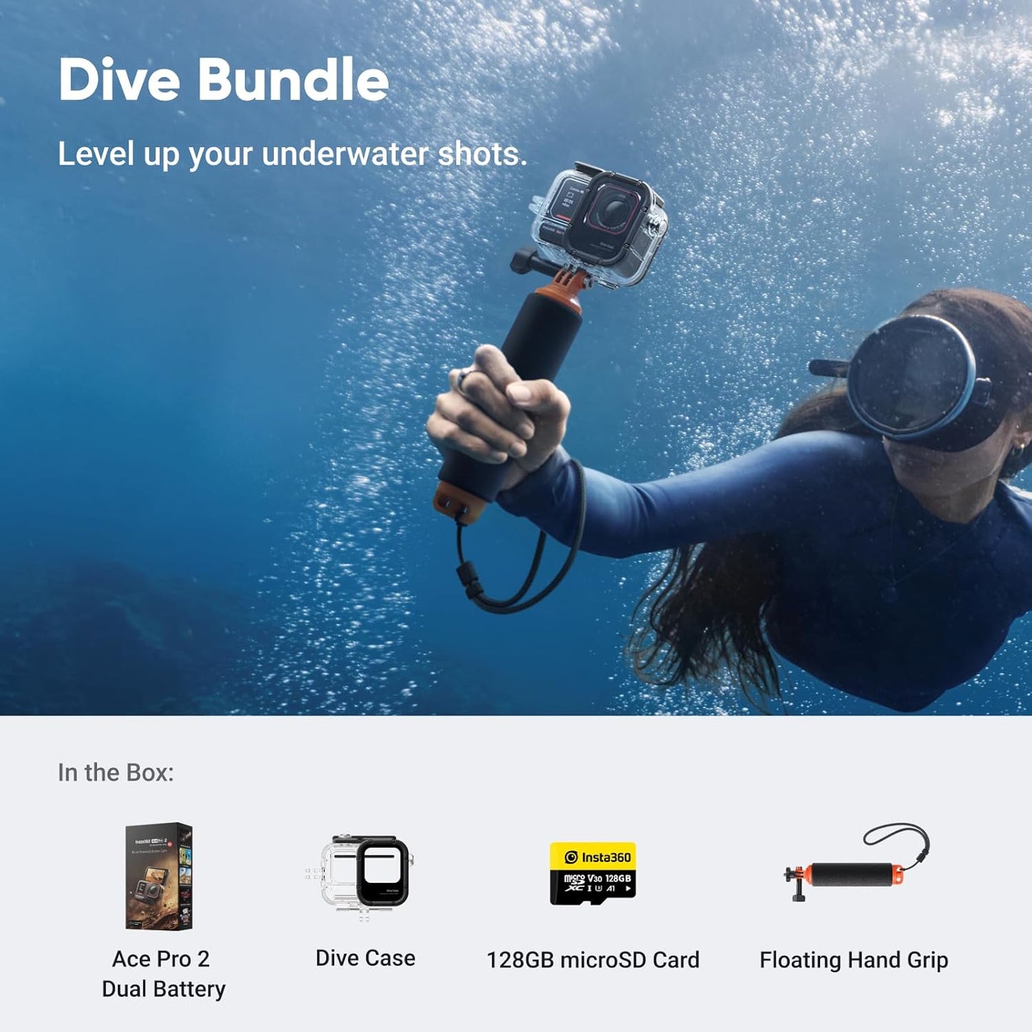 Insta360 Ace Pro 2 Get-Set Bundle- 8K Waterproof Action Camera Co-Engineered with Leica, 1/1.3" Sensor, Dual AI Chip, Leading Low Light, Superior Audio, Flip Screen & AI Editing, Dual Battery