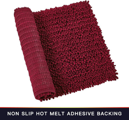 Walensee Bathroom Rug Non Slip Bath Mat (24x17 Inch Blush) Water Absorbent Super Soft Shaggy Chenille Machine Washable Dry Extra Thick Perfect Absorbant Best Small Plush Carpet for Shower Floor