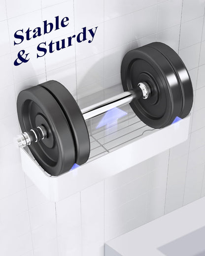 Kitsure Large Shower Caddy - 2 Pack Adhesive Shower Organizer, Drill-Free Shower Shelves for Inside Shower, Rustproof Bathroom Shelf Shower Shelf for Bathroom, Black