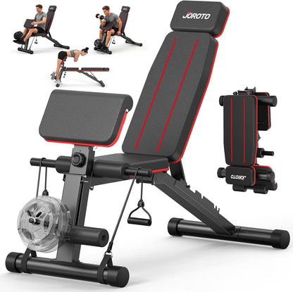 JOROTO Adjustable Weight Bench, Foldable Workout Bench 1000LBS Home Gym