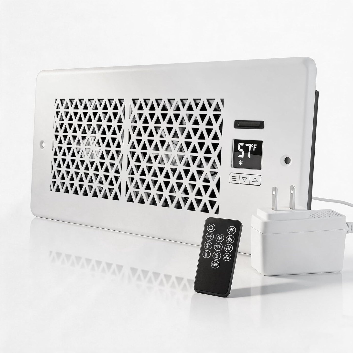 Register Booster Fan | 4 x 10 Floor Vent Booster Fan with Thermostat Control, Remote Control, Quiet 10-Speed HVAC Air Vent Fan