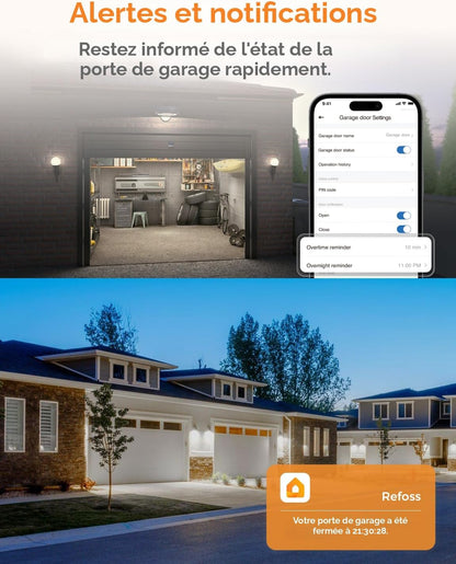 Refoss Smart Wi-Fi Garage Door Opener, Compatible with Apple HomeKit, Siri, Alexa & Google Assistant, Carplay, App Remote Control, Support 2.4GHz WiFi Only