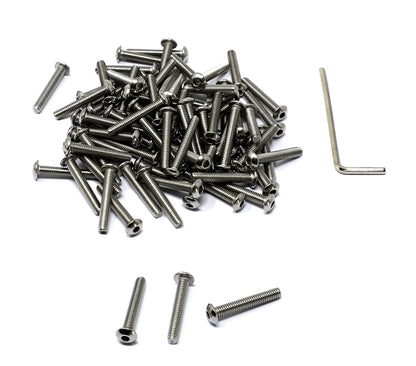 iexcell 50 Pcs M6 x 20mm Thread Pitch 1 mm Stainless Steel 304 Hex Socket Button Head Cap Screws Bolts Kit