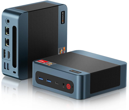 BOSGAME P3 Lite Mini PC, AMD Ryzen 7 6800H Mini Computers, 24GB DDR5, 1TB PCIe SSD, 4K Triple Display & USB4, Dual 2.5G LAN & Wi-Fi 6E & BT5.2, Desktop Computers for Gaming, Office, Design