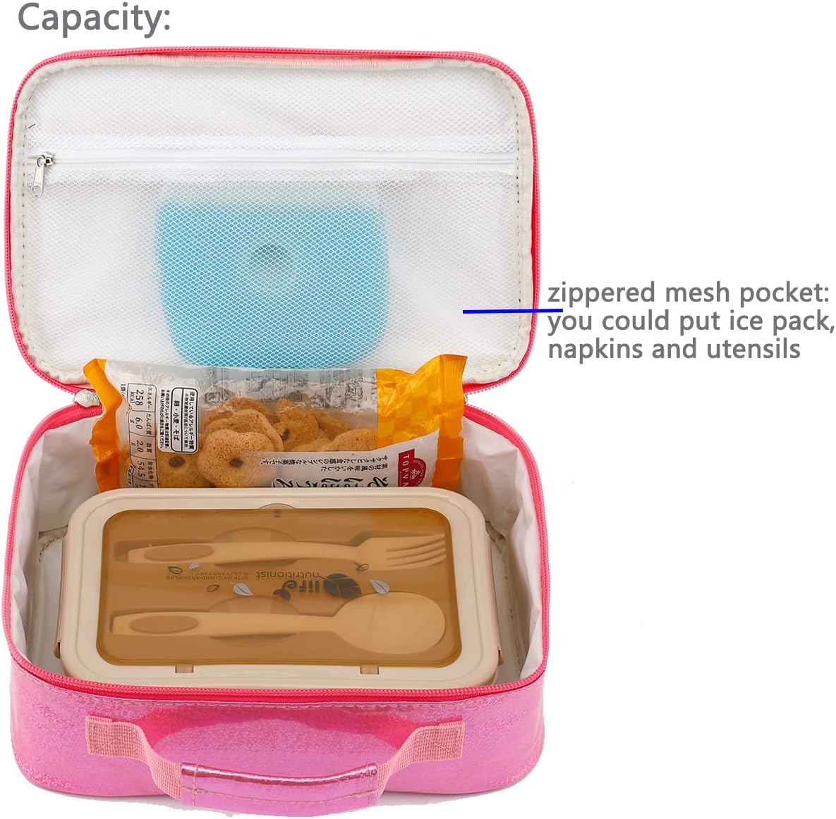 FlowFly Kids Lunch Box Insulated Soft Bag Mini Cooler Back to School Thermal Meal Tote Kit for Girls, Boys, Black