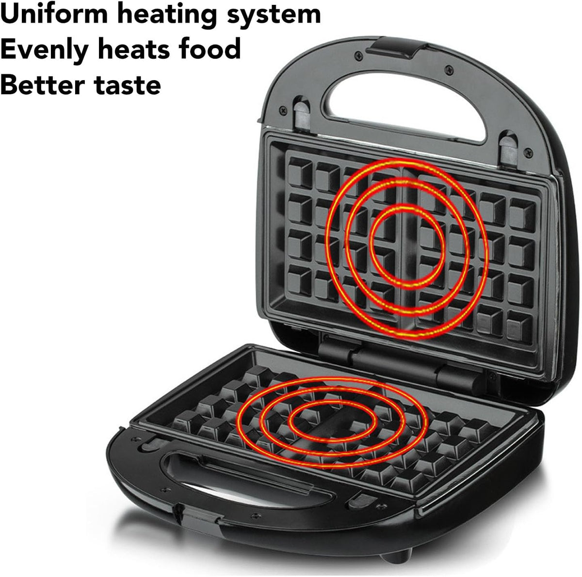 6 in 1 Mini Donut Maker, Double Sided Heating Waffle Maker Sandwich Maker Grill Maker Madeleines Maker Nut Cake Maker Non Stick Small Breakfast Machine with 10 Removable Plates