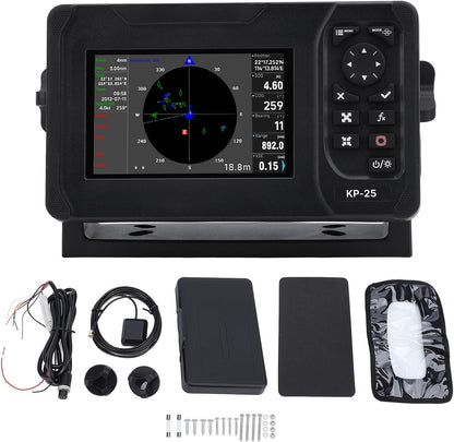 Xiuganpo Chart Plotter Marine, IP66 Waterproof Marine Plotter Marine Navigator with 5in Color TFT LCD Screen, Accurate Fish Finders Depth Finders for Boats, Safety Alarm System, Xiuganpou2qnid569t