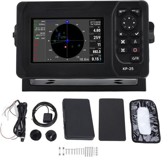 Xiuganpo Chart Plotter Marine, IP66 Waterproof Marine Plotter Marine Navigator with 5in Color TFT LCD Screen, Accurate Fish Finders Depth Finders for Boats, Safety Alarm System, Xiuganpou2qnid569t