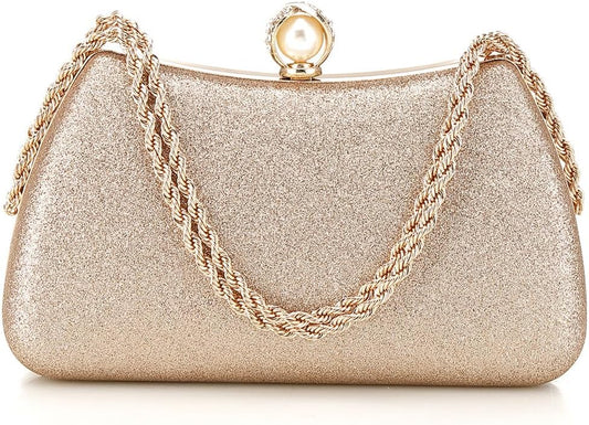 Buric Evening Clutch Bag for Women Glitter Shiny Dress Purse Wedding Bride Handbags Evening Clutches for Cocktail Party