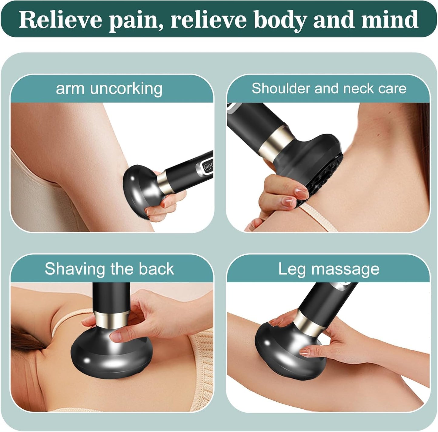 Cellulite Massager Body Sculpting Handheld Cellulite Massager-Cupping Kit with 12 Suction Modes for Arms, Legs, Back Used at Home (Black)