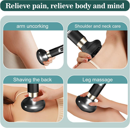 Cellulite Massager Body Sculpting Handheld Cellulite Massager-Cupping Kit with 12 Suction Modes for Arms, Legs, Back Used at Home (Black)