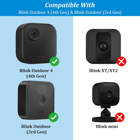 PlusAcc Outdoor Camera Mount for Blink Outdoor 4 (4th Gen) & 3rd Gen Camera, 3 Pack 360° Adjustable Wall Mount Bracket with Sync Module 2 Mount for Blink Camera System (Black, Cameras Not Included) - PuriLite