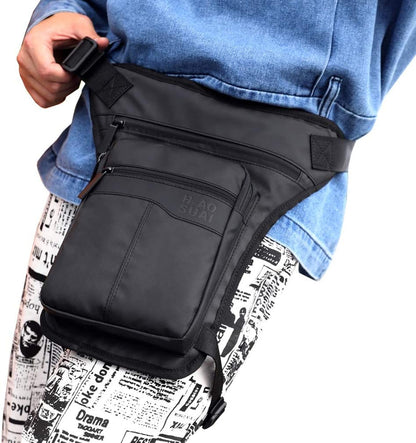 Motorcycle Drop Leg Bag Nylon Waist Pack for Men Women Travel Hiking Tactical Cycling Bike Ride Riding Crossbody Shoulder Fanny Pouch