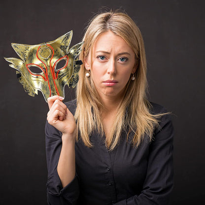 Amosfun Halloween Wolf LED Mask Wolf Head Light Up Mask Animal Costume Mask Halloween Cosplay Face Cover