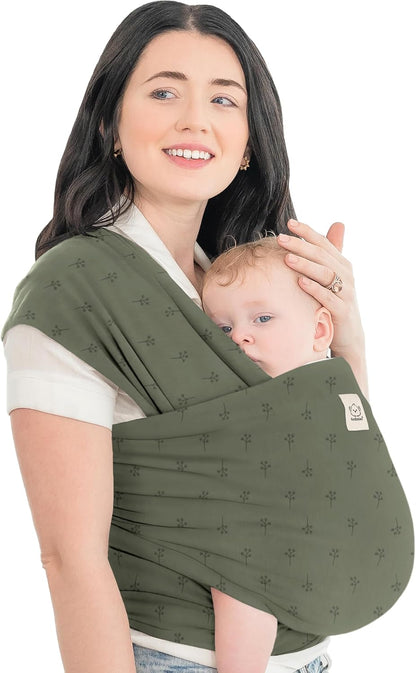 KeaBabies Baby Wrap Carrier - All in 1 Original Baby Carrier Newborn To Toddler Sling, Easy to Wear, Hands Free Bonding, Lightweight, Breathable Infant Wraps (Trendy Black)
