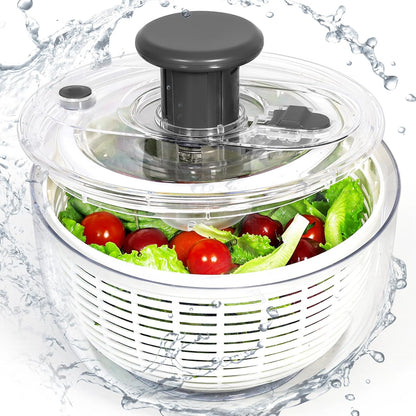 Salad Spinner - 3.6 Litre Non-Slip Vegetable & Fruit Washer/Dryer for Households, Easy-Clean Kitchen Gadget for Greens, Herbs & Vegetables