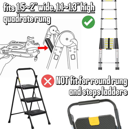 Ladder Platform Project Tray for Pail on Collapsible Ladder Summer, Telescoping Steps Removable Tool Caddy Organizer with Jacks Extension Accessories for Painting, 44 lbs Weight Rating.