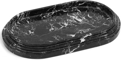 Marble Vanity Tray | Decorative Oval Tray | Bathroom Organizer Tray | Jewelry and Perfume Tray | Home Decor Catchall Tray - PuriLite