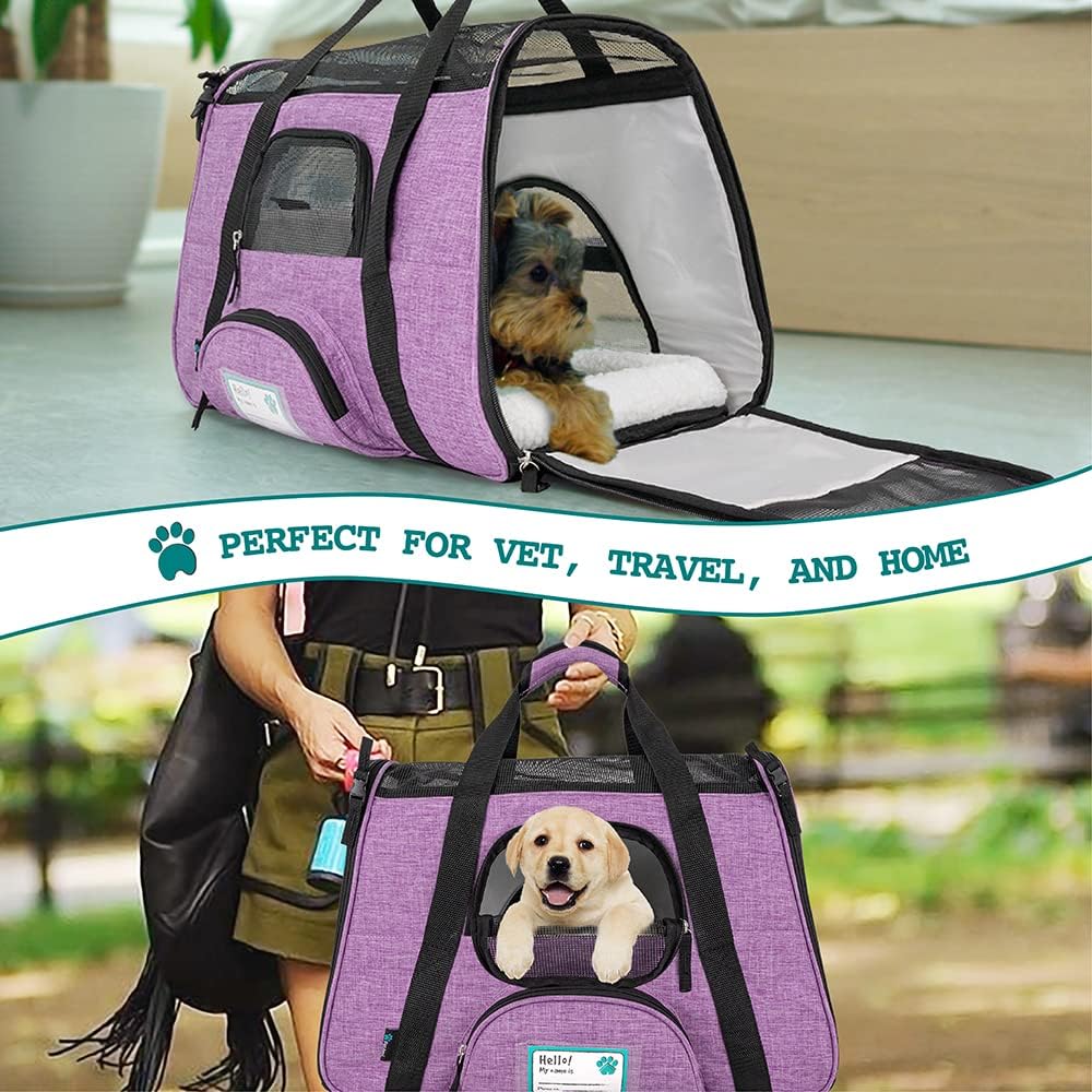 Premium Airline Approved Soft-Sided Pet Travel Carrier by PetAmi | Ventilated, Comfortable Design with Safety Features | Perfect For Plane or Car | Ideal for Small to Medium Sized Cats, Dogs, and Pets