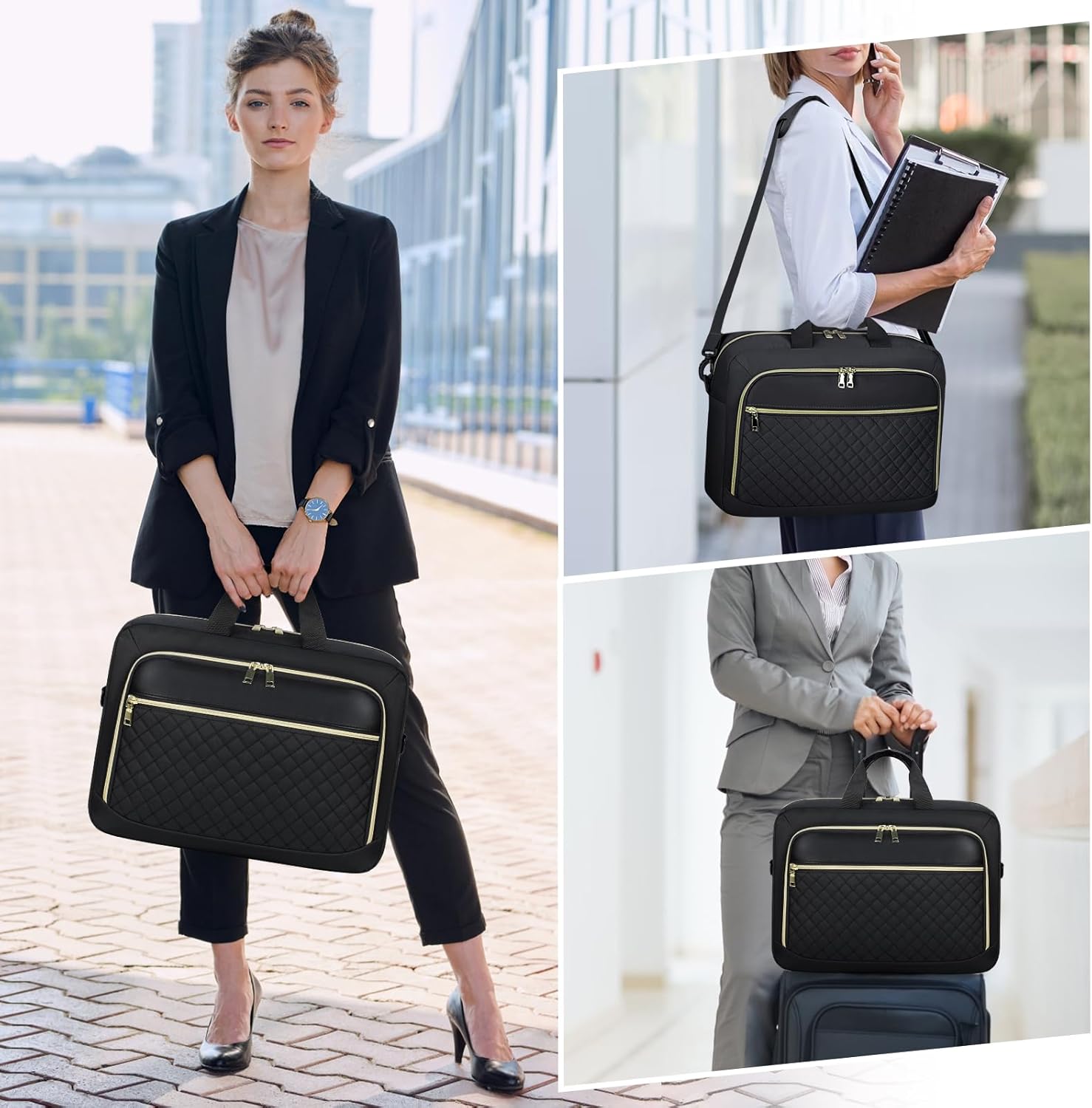 Laptop Bag 17 Inch Laptop Briefcase for Women Waterproof Computer Messenger Bag Professional Laptop Case for Business Work - PuriLite