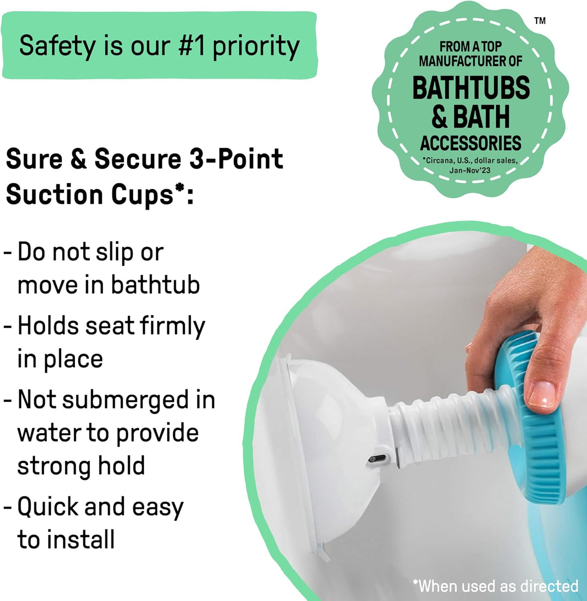 Summer Infant My Bath Seat for Sit-Up Baby Bathing, Sure & Secure Suction Cups, Backrest for Assisted Sitting, Easy Setup & Storage, Pink