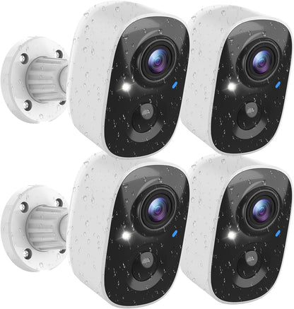 MaxiViz Wireless Camera Outdoor, Battery Powered Security Camera with 2K Color Night Vision, Outside Cameras with AI Motion Detection, 2-Way Talk, IP66 Weatherproof, SD/Cloud Storage, 2 Packs