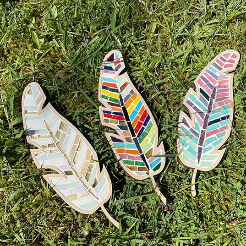 DIY Mosaic Kit, DIY Glass Mosaic Tiles for Crafts, Crafts for Adults and Teens Mixed Color Mosaic Kit, Mosaic Crafts Materials Package, Creative Gift for Craft Lovers,Home Decoration (A) - PuriLite