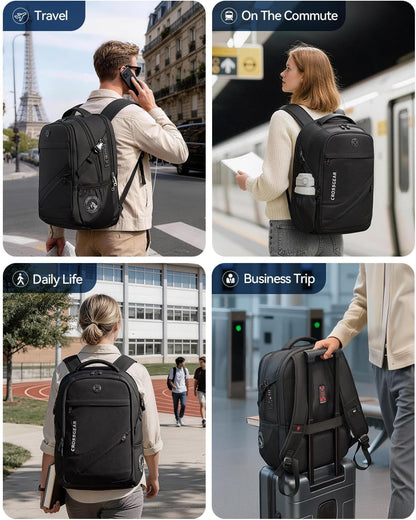 CROSSGEAR 30L Anti Theft Laptop Backpack with Lock 17.3" Travel Backpack