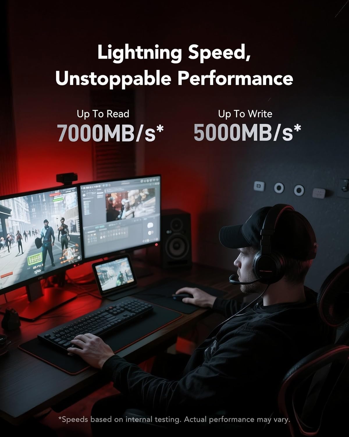 Lexar EQ790 1TB SSD with Heatsink M.2 2280 PCIe Gen4x4 NVMe 1.4, Blazing Speeds Up to 7000MB/s Read 5000MB/s Write for Intense Workloads & PS5 PC Gaming, High Performance Internal Solid State Drive