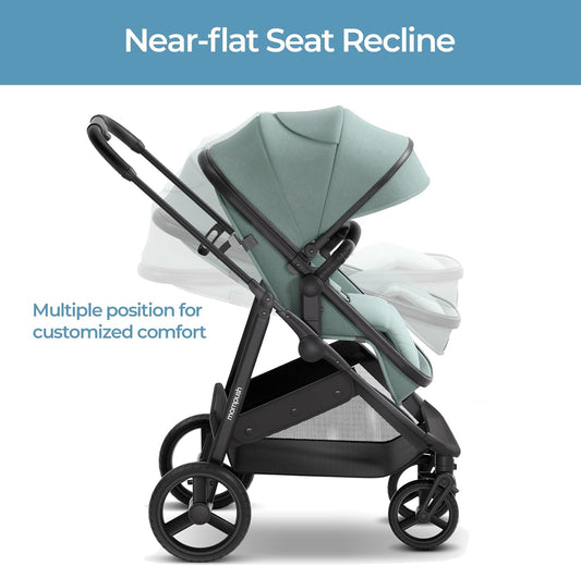 Mompush Wiz 2-in-1 Convertible Baby Stroller with Bassinet Mode, Foldable Infant Stroller with Reversible Seat and Large UPF 50+ Canopy