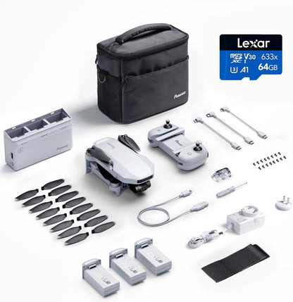 Potensic ATOM 3-Axis Gimbal 4K GPS Drone, Under 249g, 96 Mins Flight, Max 6KM Transmission, Visual Tracking, 4K/30FPS QuickShots, Lightweight for Adults and Beginners, Fly More Combo