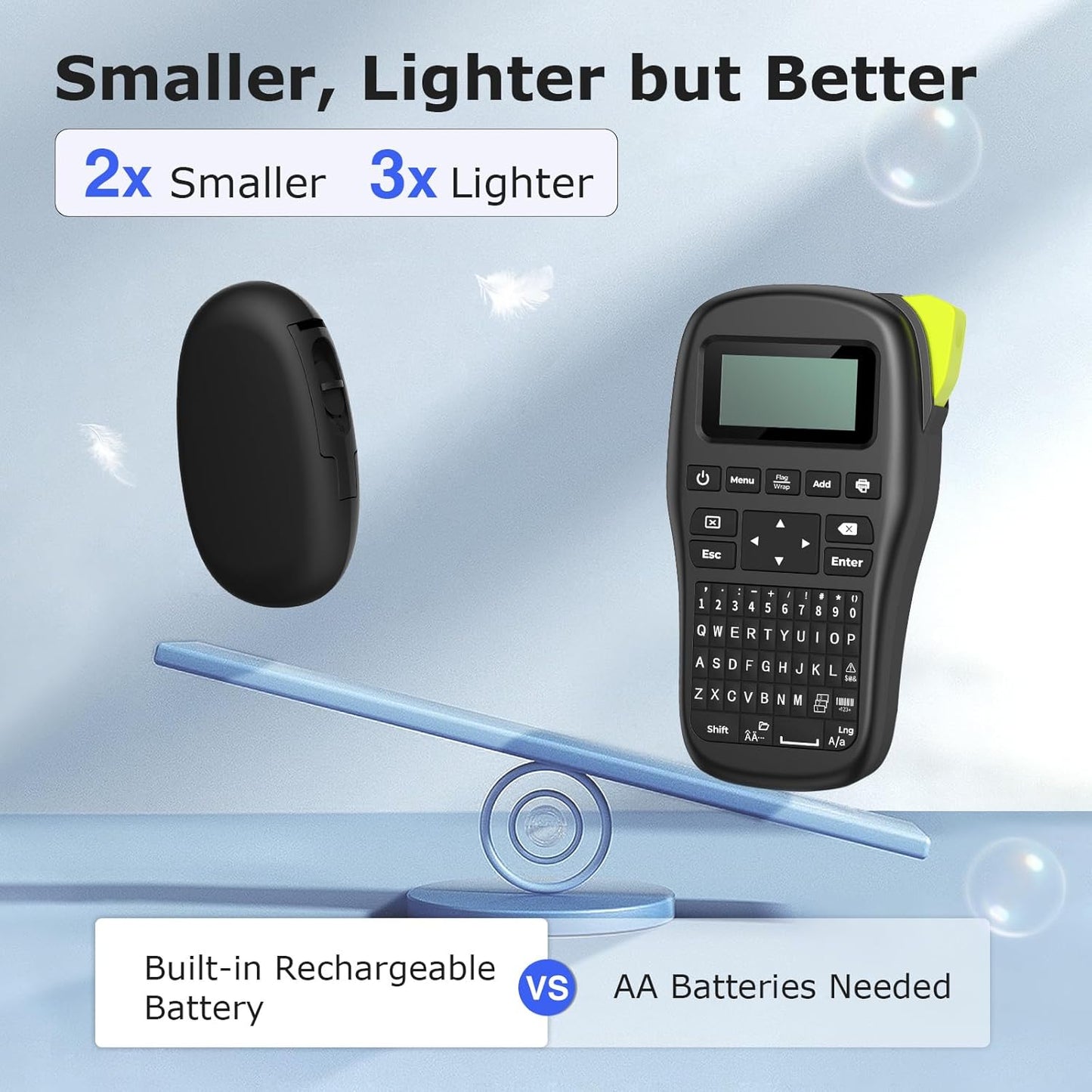 SUPVAN E10 Mini Bluetooth Label Maker Machine with Tape, Continuous Waterproof Label, Versatile App with 40+ Fonts and 600+ Icons, Inkless Labeler for Home, Kitchen, School, Office Organization, Green